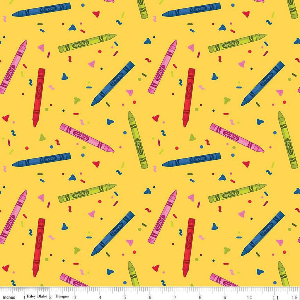 Colors Of Kindness Crayons Yellow Yardage | Riley Blake Designs