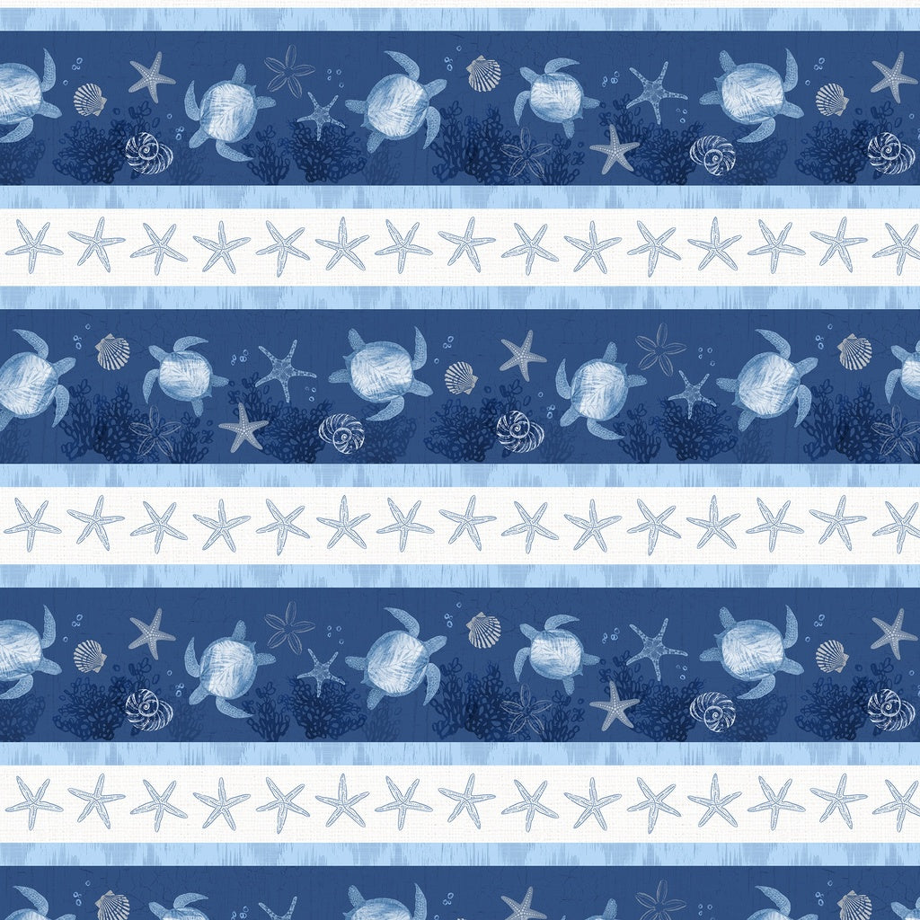 Take Me to the Sea Repeating Stripe-Multi by PDR Studios | White Owl Textiles