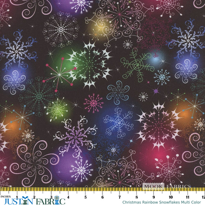 Flocons de neige arc-en-ciel de Noël par Mook Fabrics