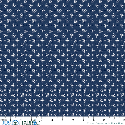 Classic Keepsakes Sunburst Dots Navy Blue Yardage | Benartex