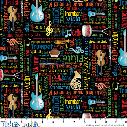 Making Music Musical Words Black by Andi Metz | Benartex