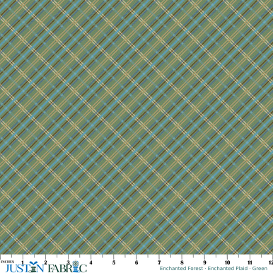 Enchanted Forest Enchanted Plaid Green by Andi Metz | Benartex