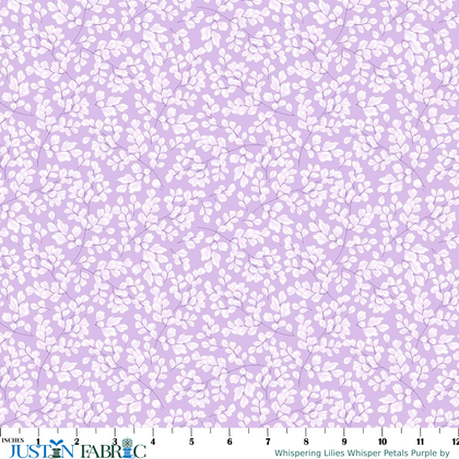 Whispering Lilies Whisper Petals Purple Yardage by  | Benartex