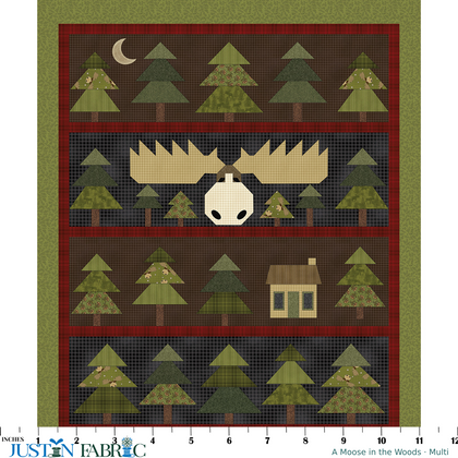 A Moose in the Woods Multi Panel by Cheryl Haynes | Benartex