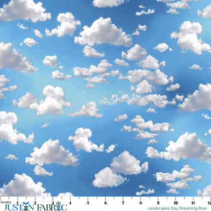 Landscapes Day Dreaming Blue Cotton Yardage| Windham Fabrics