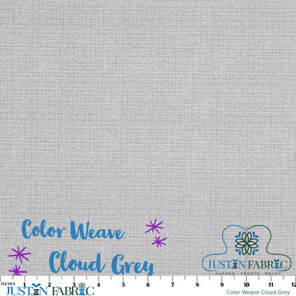 Color Weave Cloud Grey Cotton Yardage by Contempo Studio | Benartex