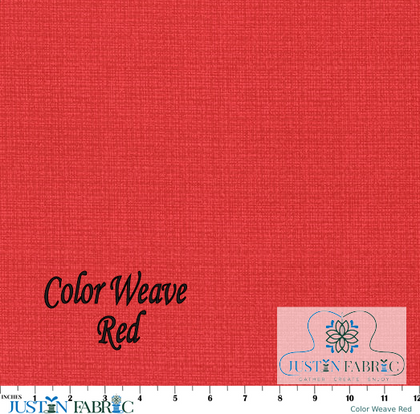 Color Weave Red Cotton Yardage by Contempo Studio | Benartex