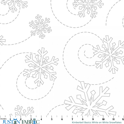 Kimberbell Basics White on White Snowflakes Yardage | Maywood Studio