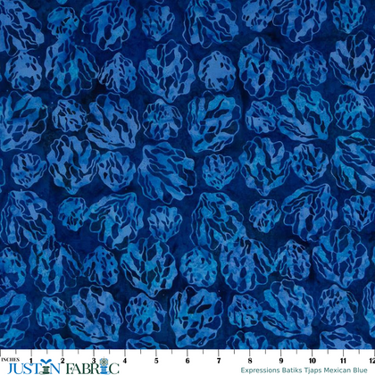 Expressions Batiks Tjaps Mexican Blue Yardage | Riley Blake Designs