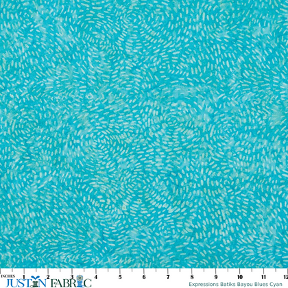 Expressions Batiks Bayou Blues Cyan Cotton Yardage | Riley Blake Designs