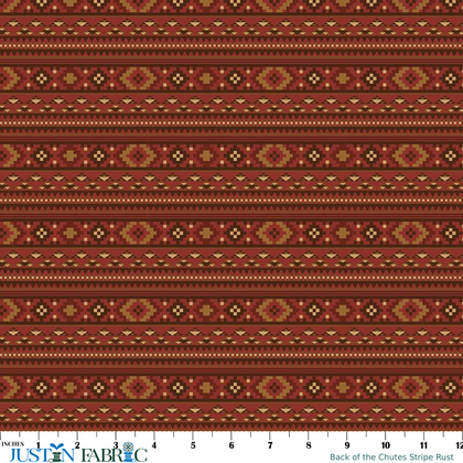 Back of the Chutes Stripe Rust Yardage by Hugh Cabot | Riley Blake Designs