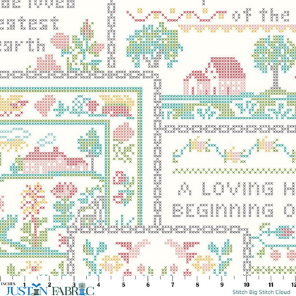 Stitch Big Stitch Cloud Yardage by Lori Holt | Riley Blake Designs