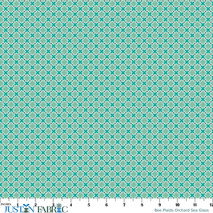 Bee Plaids Orchard Sea Glass Cotton Yardage by Lori Holt | Riley Blake Designs