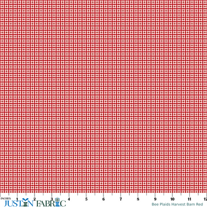 Bee Plaids Harvest Barn Red Cotton Yardage by Lori Holt | Riley Blake Designs