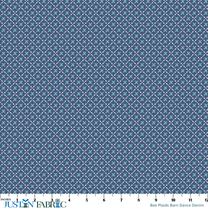Bee Plaids Barn Dance Denim Cotton Yardage by Lori Holt | Riley Blake Designs