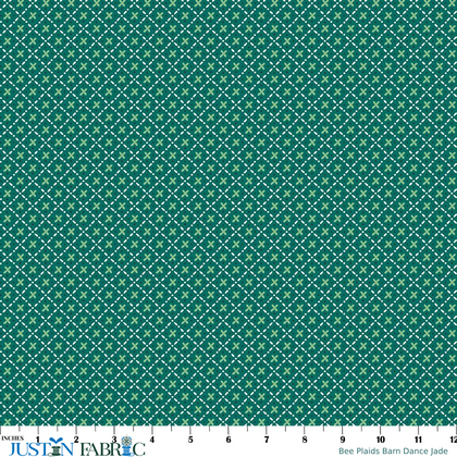 Bee Plaids Barn Dance Jade Cotton Yardage by Lori Holt | Riley Blake Designs