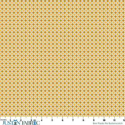Bee Plaids Pie Butterscotch Cotton Yardage by Lori Holt | Riley Blake Designs