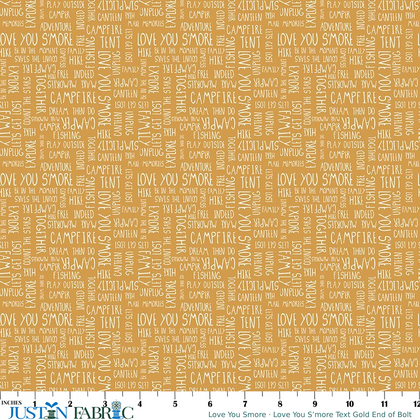 Love You S’more Text Gold End of Bolt by Gracey Larson | Riley Blake Designs