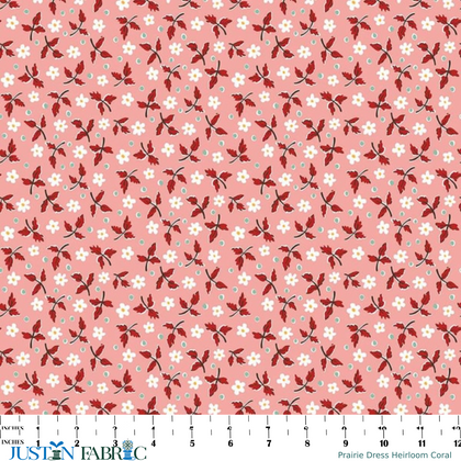 Prairie Dress Heirloom Coral Yardage by Lori Holt | Riley Blake Designs