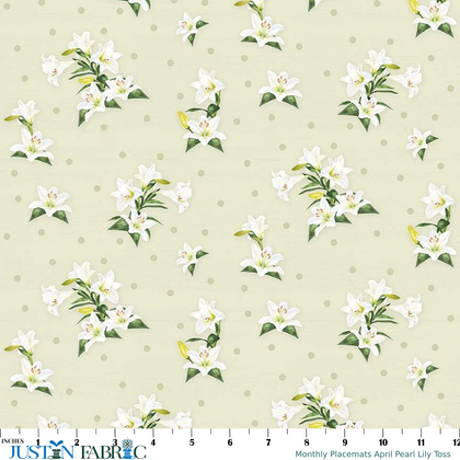 Monthly Placemats April Pearl Lily Toss Yardage by Tara Reed | Riley Blake Designs
