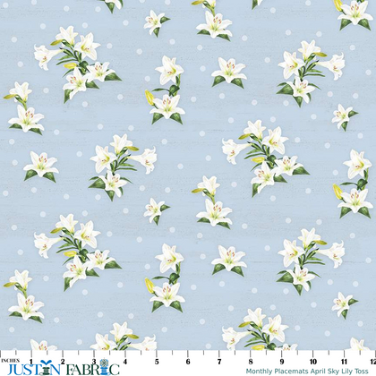 Monthly Placemats April Sky Lily Toss Yardage by Tara Reed | Riley Blake Designs