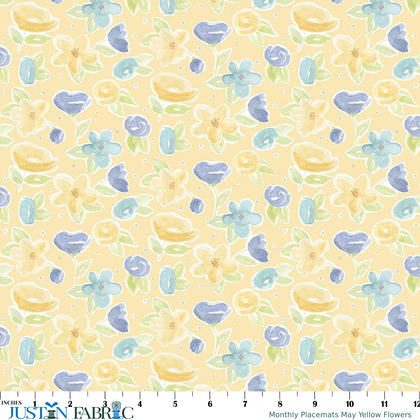 Monthly Placemats May Yellow Flowers Yardage by Tara Reed | Riley Blake Designs