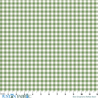 Bee Ginghams ReNae Basil Cotton Yardage by Lori Holt | Riley Blake Designs