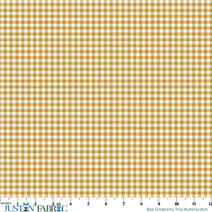 Bee Ginghams Tina Butterscotch Cotton Yardage by Lori Holt | Riley Blake Designs
