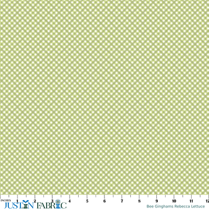 Bee Ginghams Rebecca Lettuce Cotton Yardage by Lori Holt | Riley Blake Designs