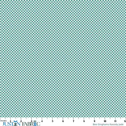 Bee Ginghams Kassidy Jade Cotton Yardage by Lori Holt | Riley Blake Designs