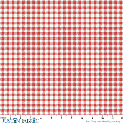 Bee Ginghams Natalie Jazzberry Cotton Yardage by Lori Holt | Riley Blake Designs