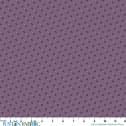 Calico Baskets Heirloom Plum Yardage by Lori Holt | Riley Blake Designs