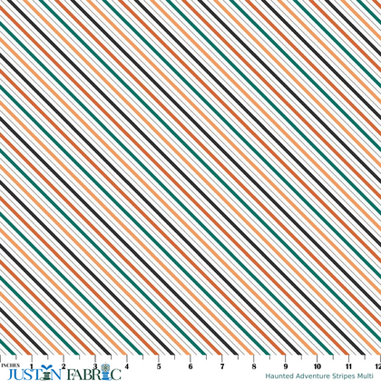 Haunted Adventure Stripes Multi Cotton Yardage by Beverly McCullough | Riley Blake Designs