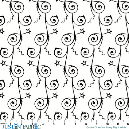 Queen Of We'en Starry Night White Yardage by J. Wecker Frisch | Riley Blake Designs