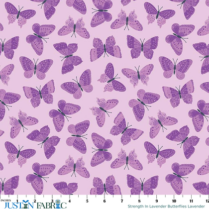 Strength In Lavender Butterflies Lavender Yardage by The RBD Designers | Riley Blake Designs