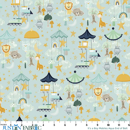 It's a Boy Mobiles Aqua End of Bolt by Echo Park Paper Co | Riley Blake Designs