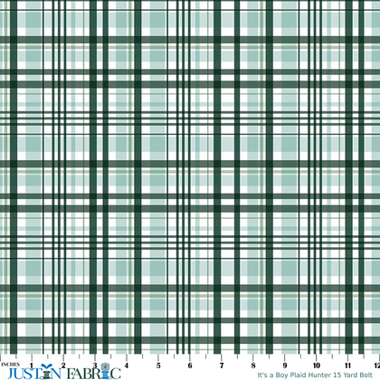 It's a Boy Plaid Hunter 15 Yard Bolt by Echo Park Paper Co | Riley Blake Designs