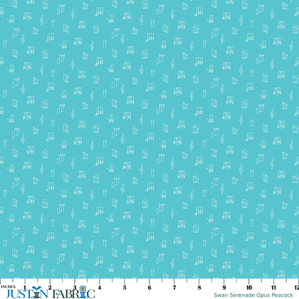 Swan Serenade Opus Peacock Yardage by Melanie Collette | Riley Blake Designs