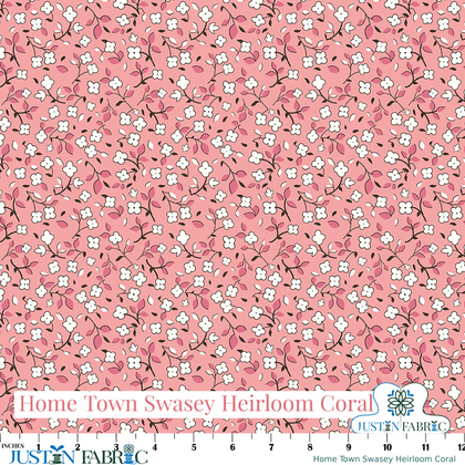 Home Town Swasey Heirloom Coral Yardage by Lori Holt | Riley Blake Designs