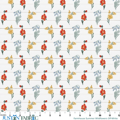 Farmhouse Summer Wildflowers Off-White Yardage by Echo Park Paper Co. | Riley Blake Designs
