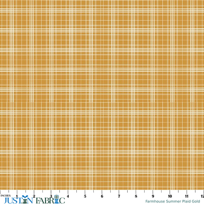 Farmhouse Summer Plaid Gold Yardage by Echo Park Paper Co. | Riley Blake Designs