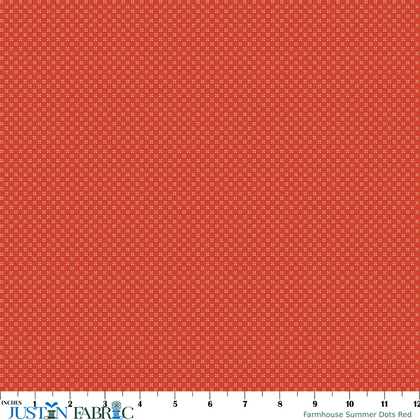 Farmhouse Summer Dots Red Yardage by Echo Park Paper Co. | Riley Blake Designs