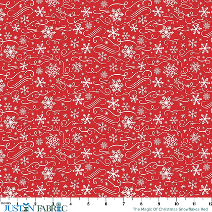 The Magic Of Christmas Snowflakes Red Yardage by Lori Whitlock | Riley Blake Designs
