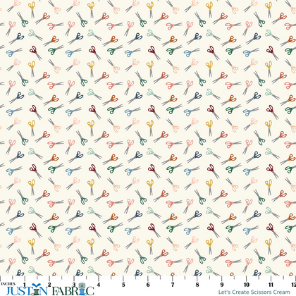 Let's Create Scissors Cream Yardage by Echo Park Paper Co | Riley Blake Designs
