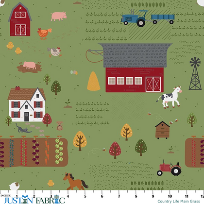 Country Life Main Grass Cotton Yardage by Jennifer Long | Riley Blake Designs