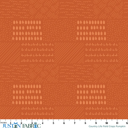 Country Life Field Crops Pumpkin Cotton Yardage by Jennifer Long | Riley Blake Designs