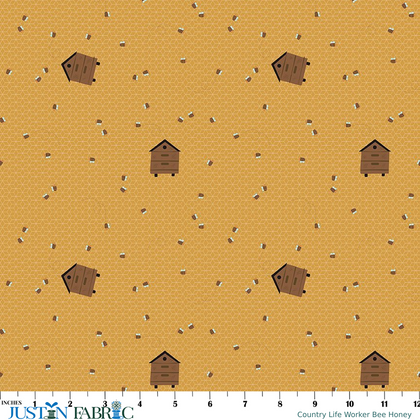 Country Life Worker Bee Honey Cotton Yardage by Jennifer Long | Riley Blake Designs