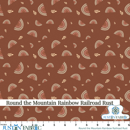 Round the Mountain Rainbow Railroad Rust  Yardage by Casey Cometti | Riley Blake Designs