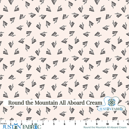 Round the Mountain All Aboard Cream Yardage by Casey Cometti | Riley Blake Designs
