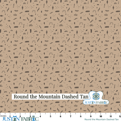 Round the Mountain Dashed Tan Yardage by Casey Cometti | Riley Blake Designs